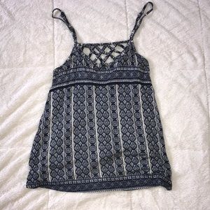 Forever 21 relaxed blue and white cami